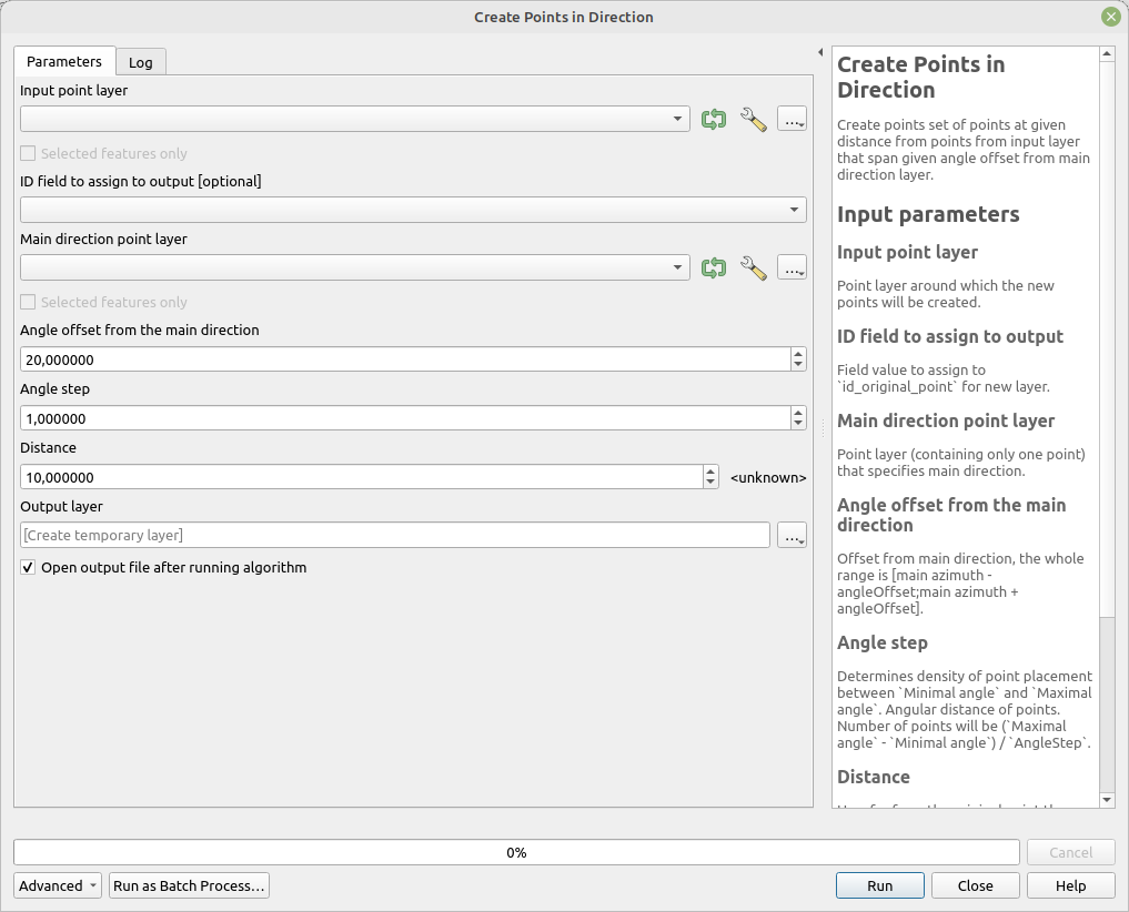 Create points in direction